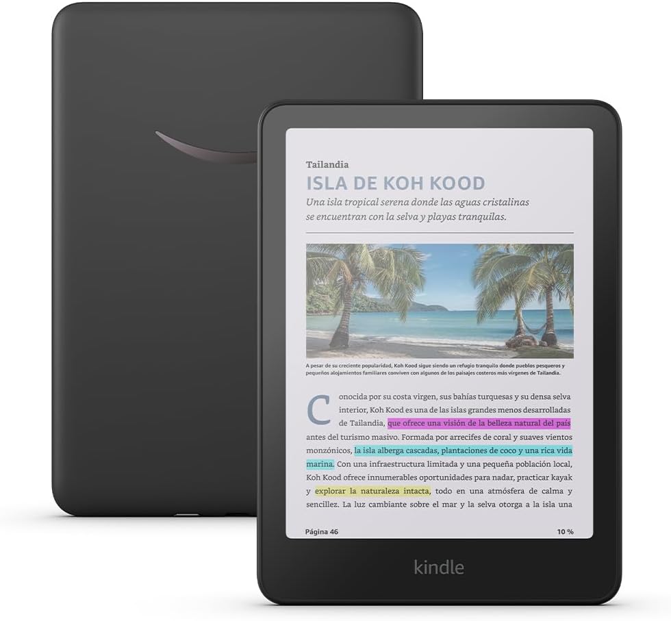 Kindle Colorsoft visto de frente y de espalda